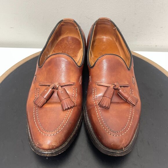 Allen Edmonds Tassel Loafers Men 7.5 B Leather Brown Business Classic‎ Preppy main image 14